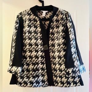 Joseph Ribkoff Monochrome Houndstooth Blazer. Size 14